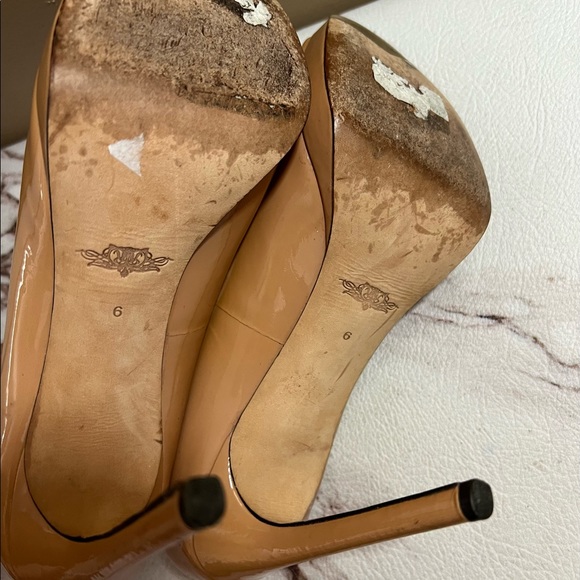 Rachel Roy Pumps Shoes Nude Open Toe Size 9 Patent Leather Daphne. - Picture 6 of 8